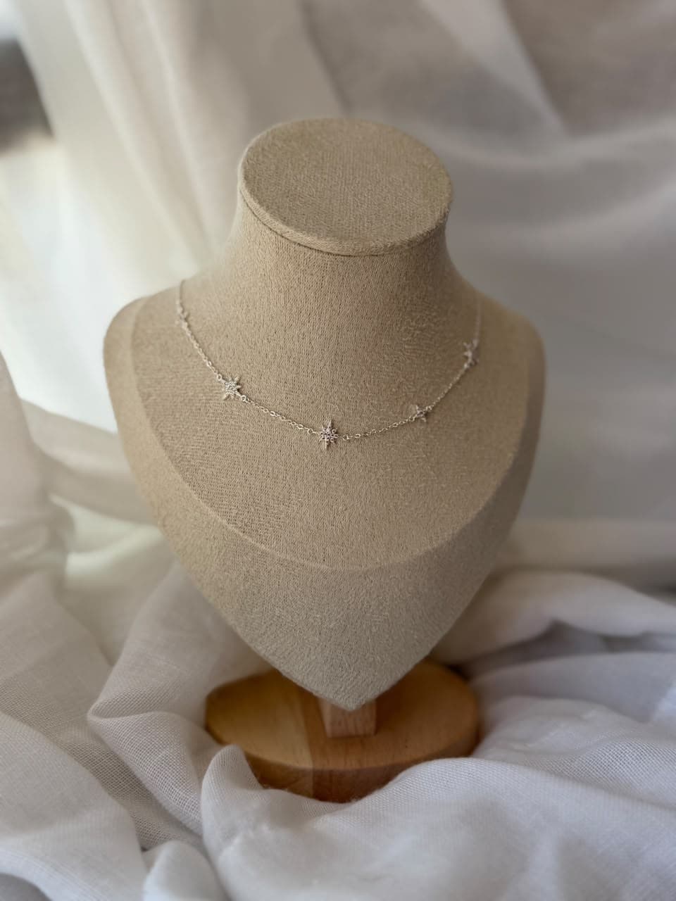 Collar estrella/acero blanco
